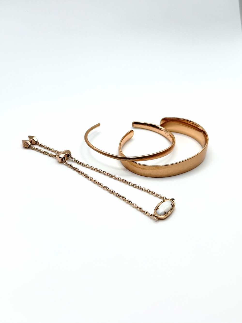 Kendra Scott Rose Gold Tone Bracelet Bundle Cuffs Layering Set